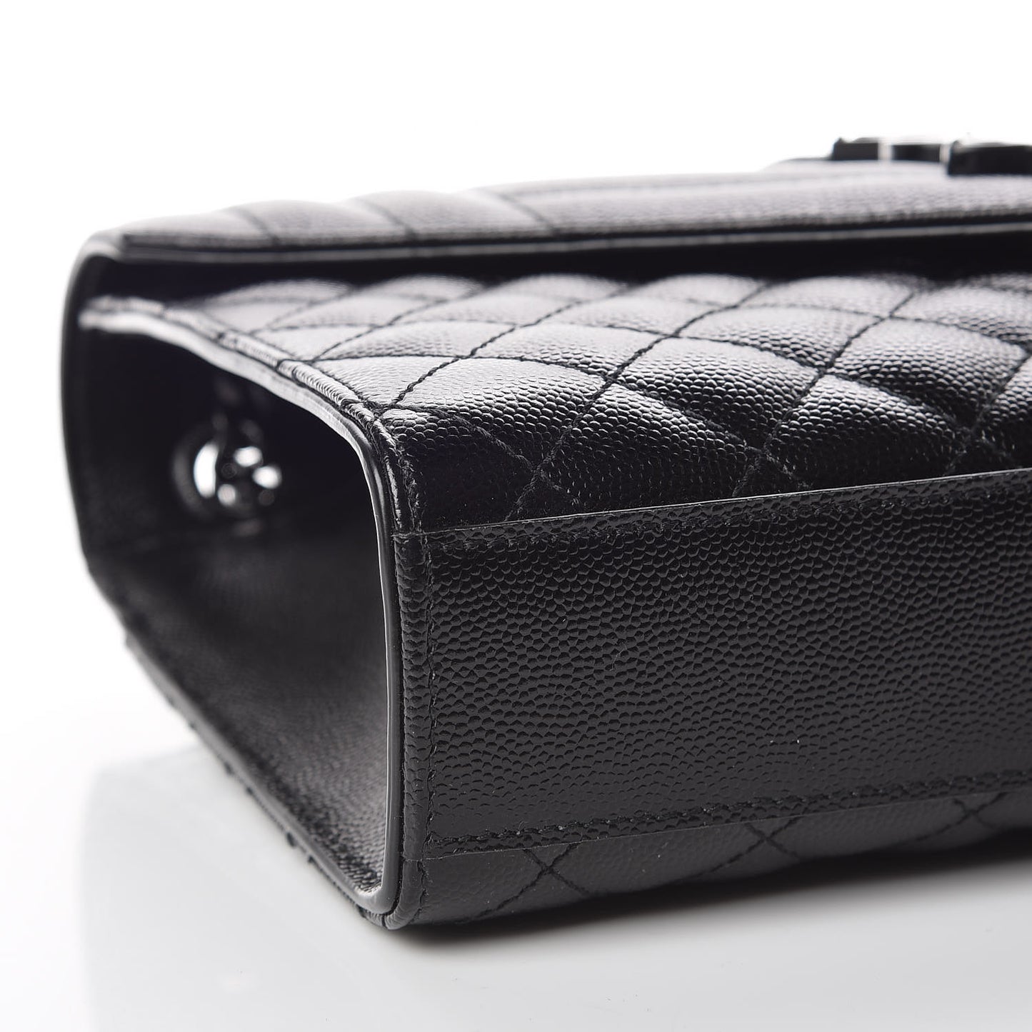 Grain De Poudre Textured Mixed Matelasse Triquilt Medium Monogram Satchel Black
