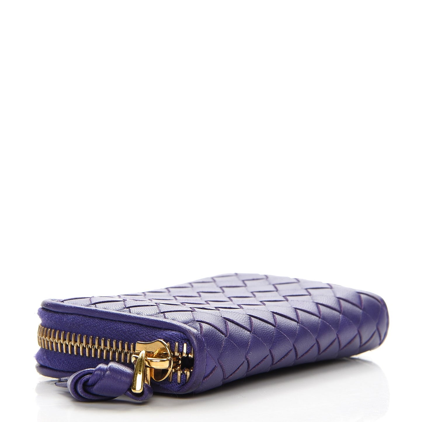 Nappa Intrecciato Zip Around Coin Purse Anemone