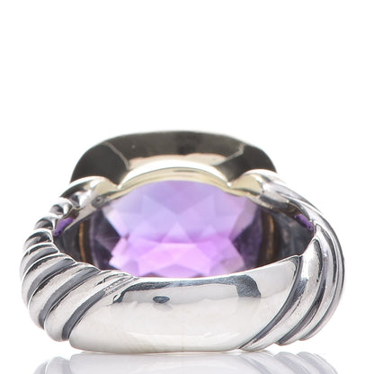 David Yurman Sterling Silver 14K Yellow Gold Amethyst Noblesse Ring 53 6.5 4 of 12