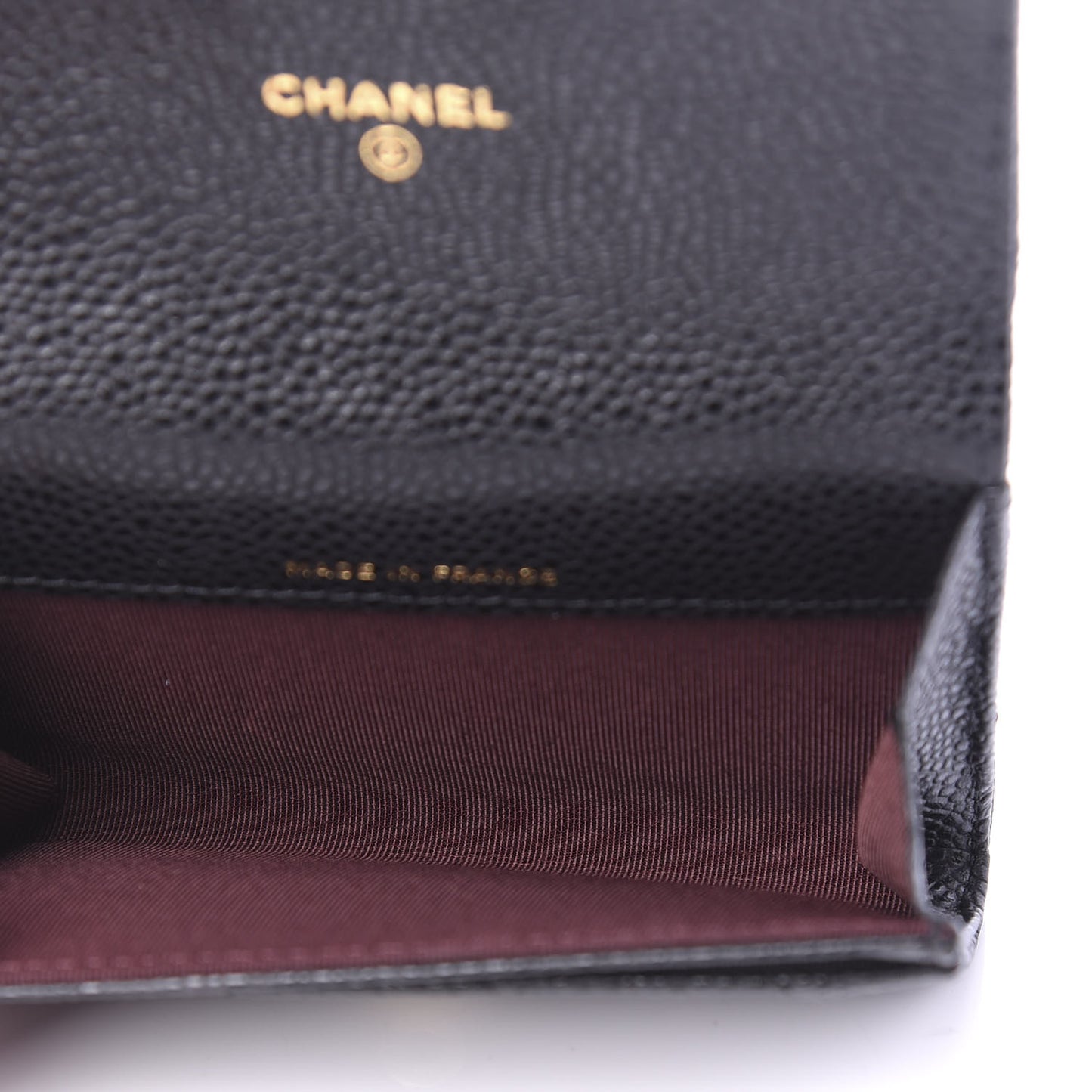 Caviar Quilted Flap Card Holder Wallet Black