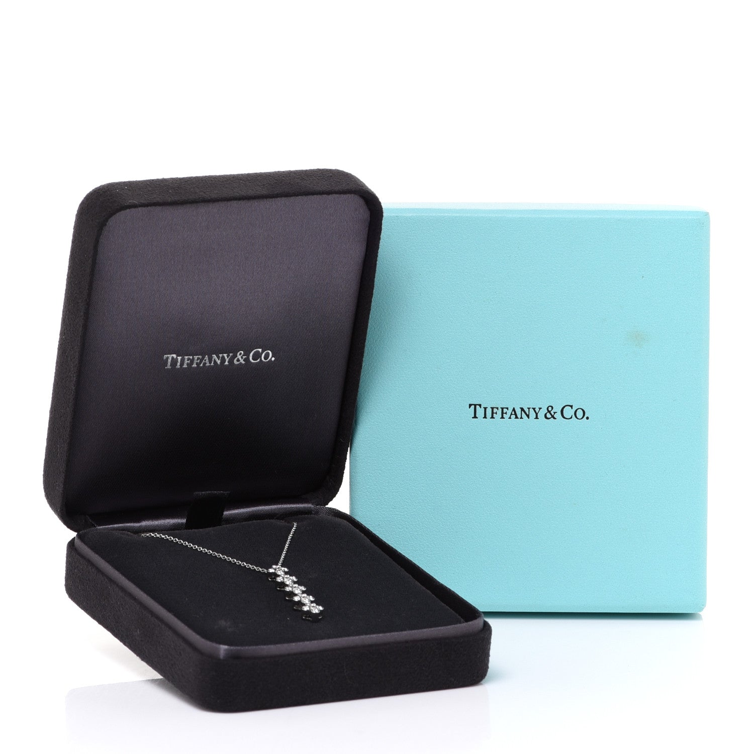 Tiffany Platinum Diamond Lace Drop Pendant Necklace 6 of 6