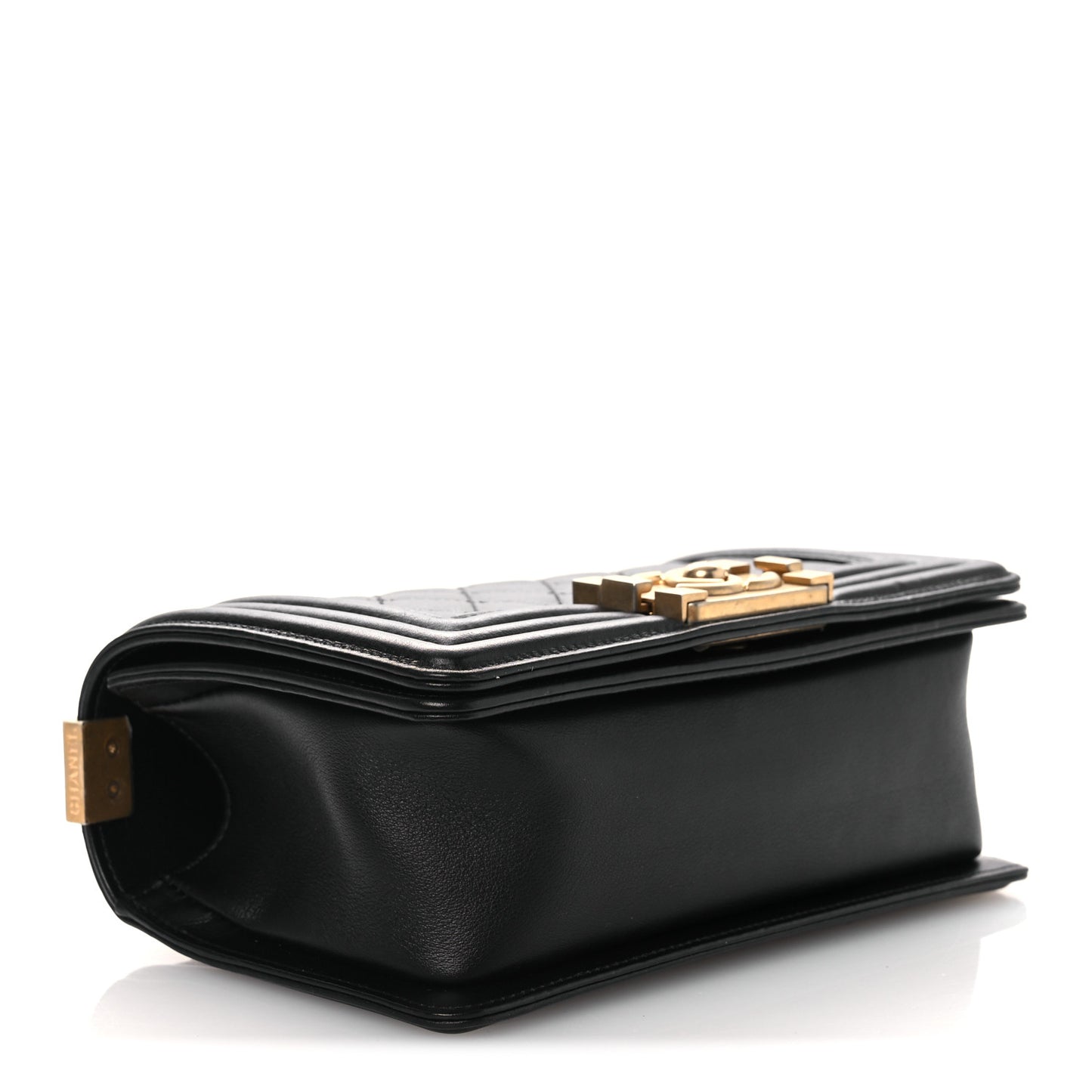 Lambskin Quilted Small Boy Flap Black