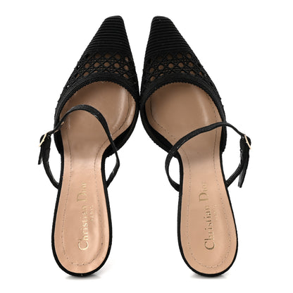 Christian Dior Fabric Cannage Pumps 36.5 Black 2 of 8