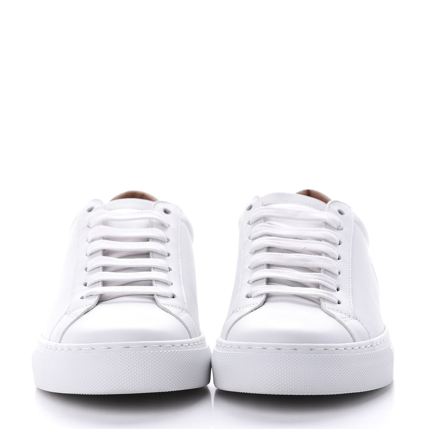 Calfskin Reverse Logo Womens Urban Street Sneakers 37 White