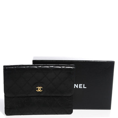 Chanel Lambskin Diamond Stitch Compact Wallet Black 5 of 8