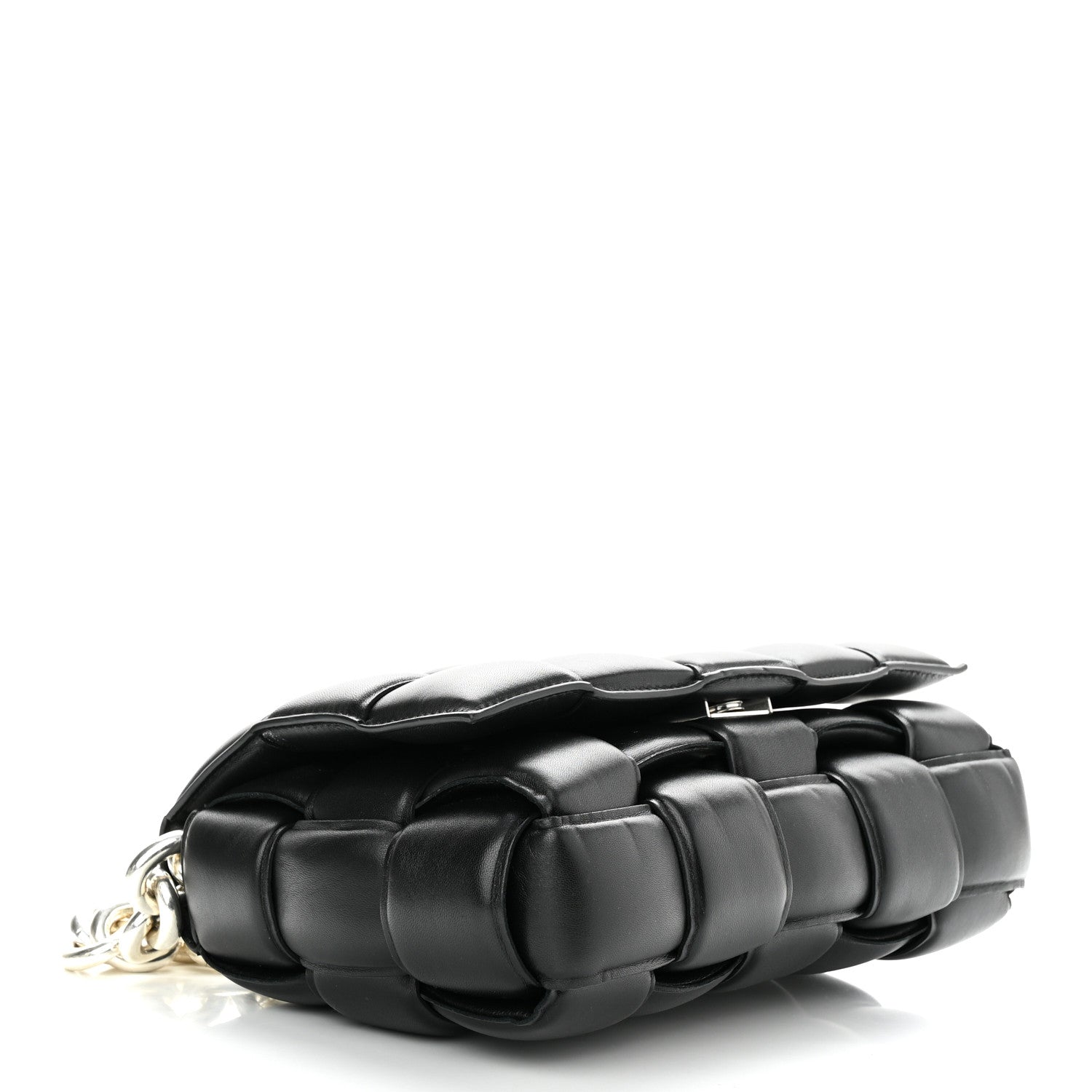Bottega Veneta Lambskin Maxi Intreccio Padded Chain Cassette Crossbody Bag Black 3 of 10