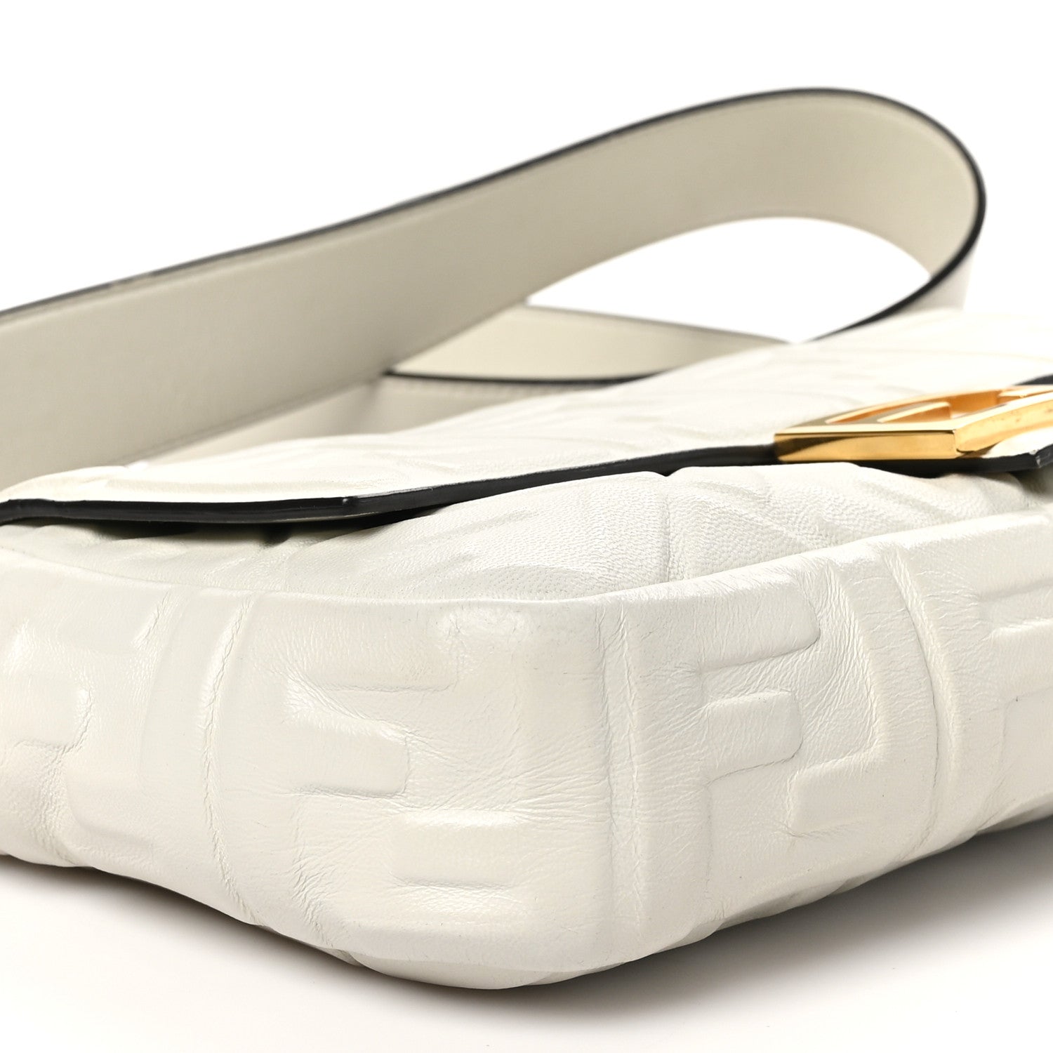Fendi Nappa FF 1974 Embossed Baguette White 9 of 10