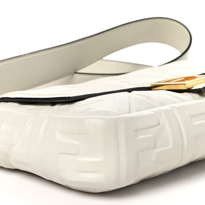 Fendi Nappa FF 1974 Embossed Baguette White 9 of 10