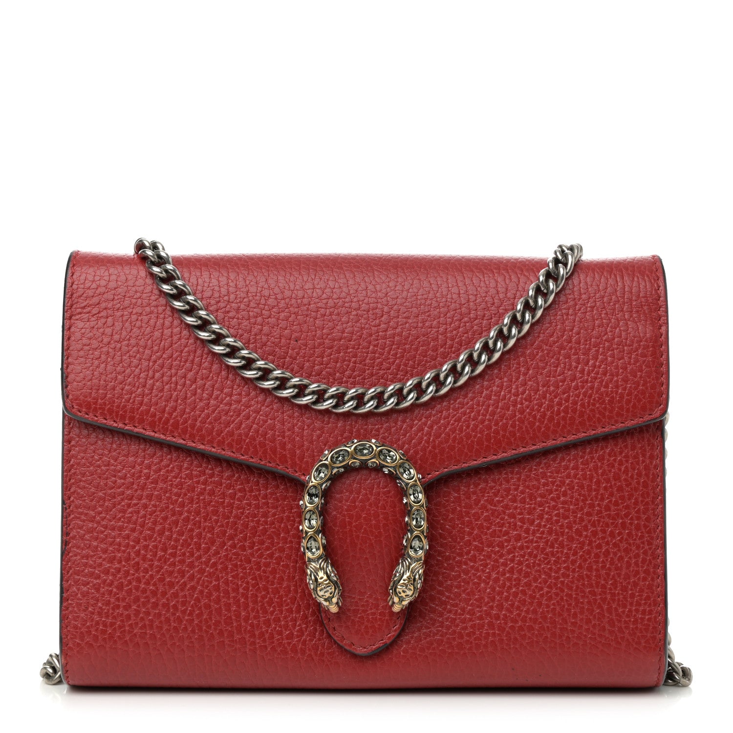 Gucci Calfskin Mini Dionysus Chain Wallet Hibiscus Red 1 of 16
