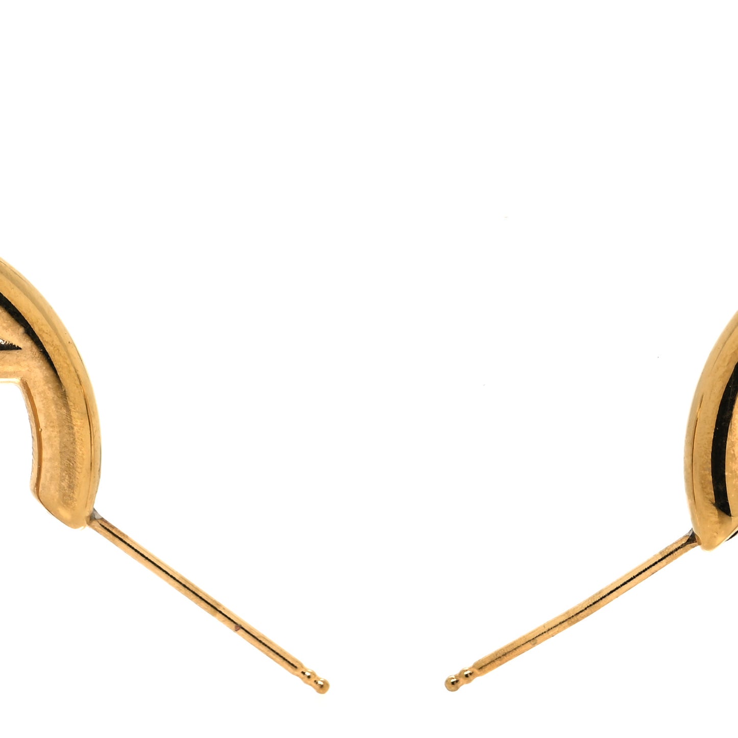Metal FF Hoop Earrings Gold