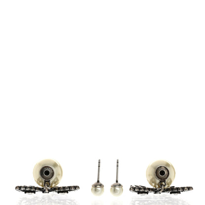 Christian Dior Crystal Pearl Butterfly Drop Earrings White 4 of 5