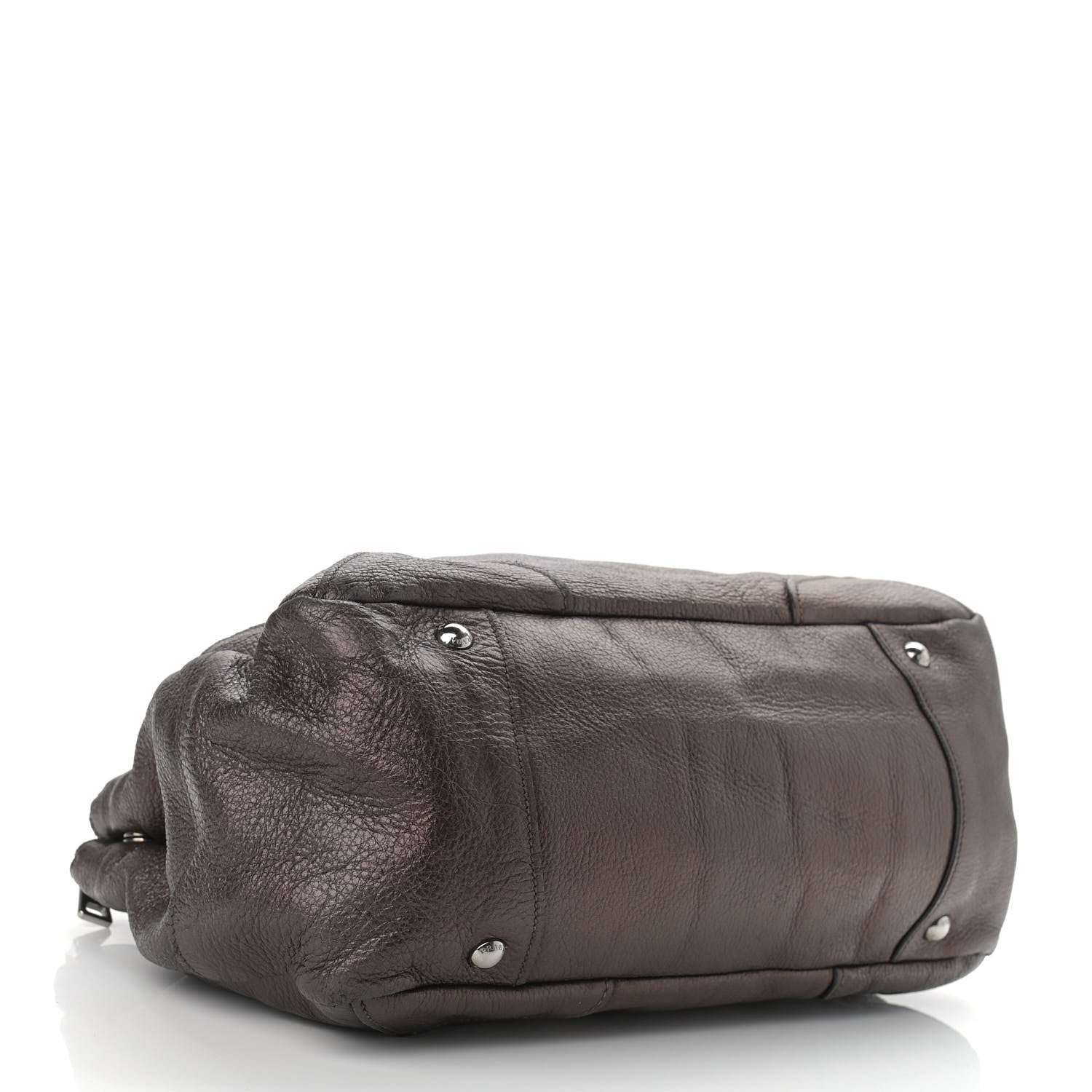 Prada Metallic Vitello Daino Hand Bag Piombo 4 of 22