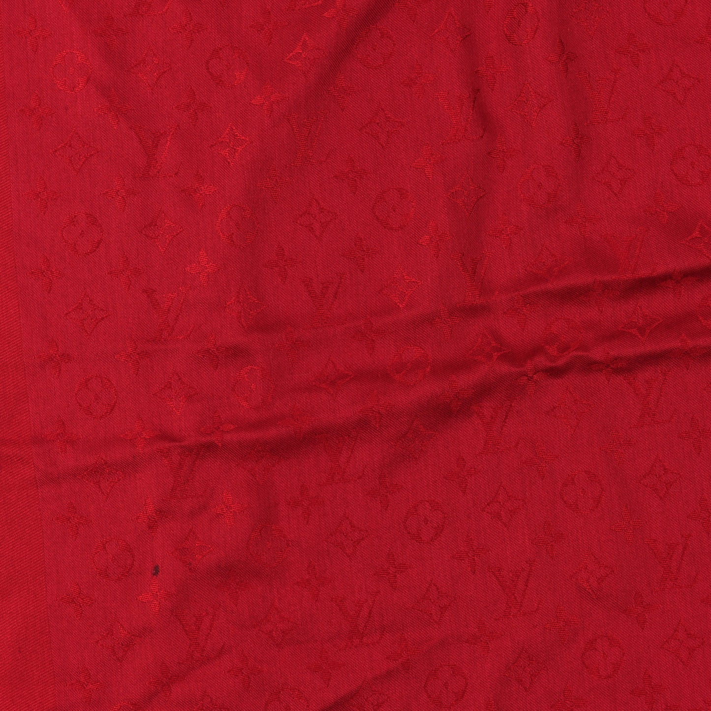 Wool Silk Monogram Denim Shawl Pomme D'Amour