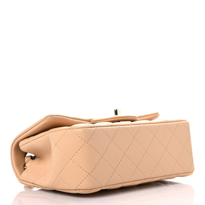 Chanel Lambskin Quilted Mini Rectangular Flap Beige 4 of 10
