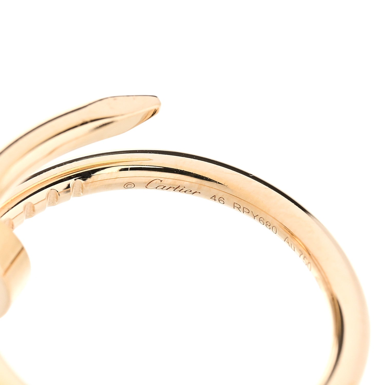 Cartier 18K Yellow Gold Small Juste Un Clou Ring 46 3.75 4 of 5