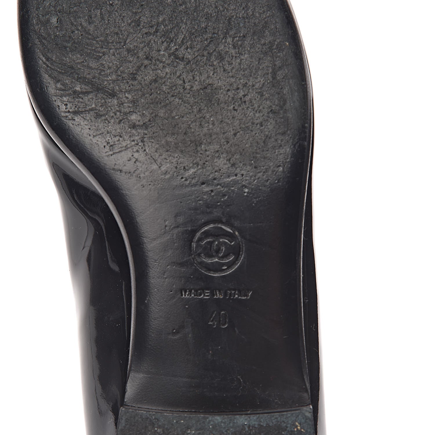 Chanel Patent CC Mocassin Loafers 40 Black 7 of 12