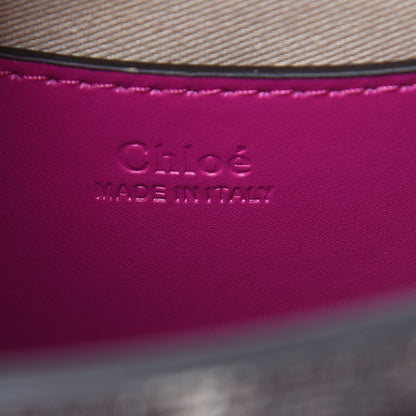 Chloe Calfskin Lizard Embossed Small Tess Bag Black Raisin 6 of 8