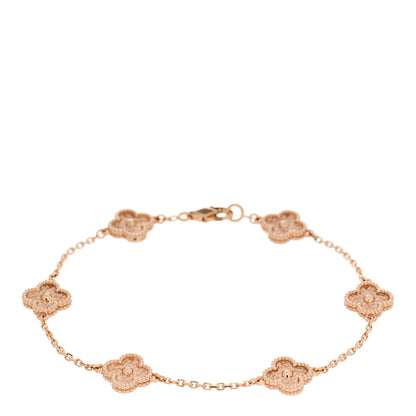 Van Cleef & Arpels 18K Rose Gold 6 Motifs Sweet Alhambra Bracelet 1 of 5