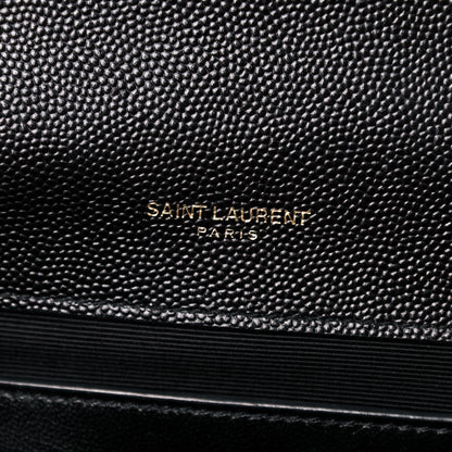 Saint Laurent Grain De Poudre Matelasse Chevron Medium Monogram Satchel Black 7 of 11