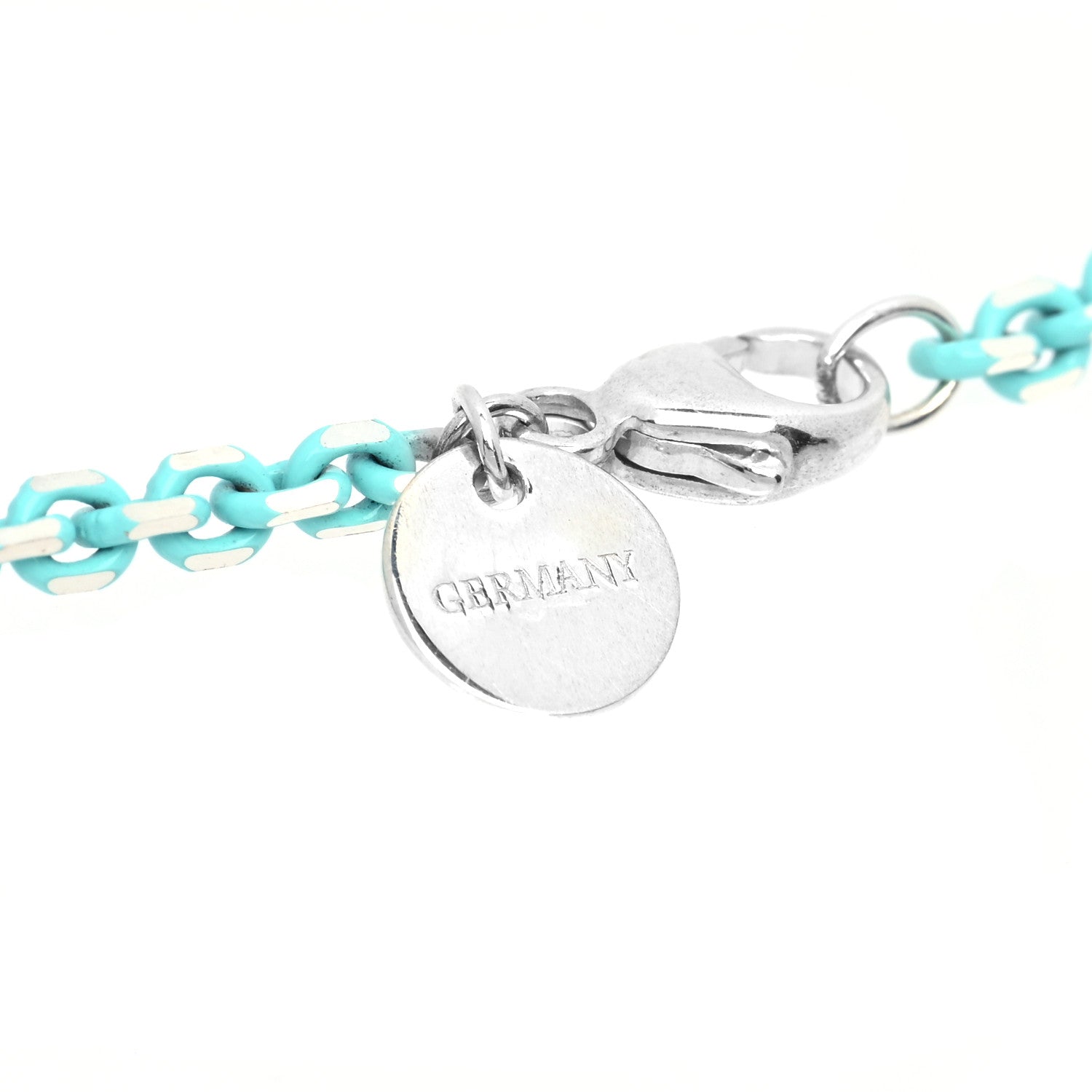 Tiffany Sterling Silver Enamel 2.5mm Chain Necklace Blue 30" 5 of 6