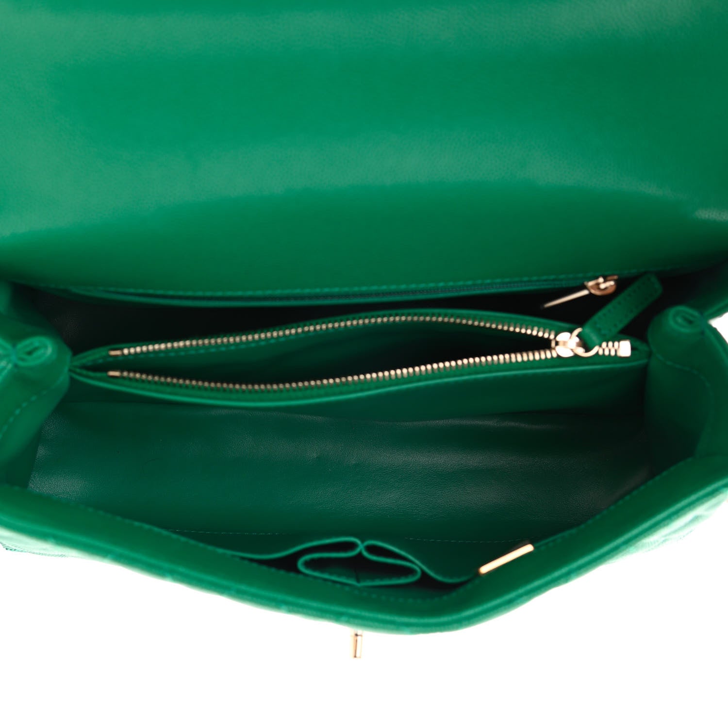 Chanel Caviar Quilted Small Coco Handle Flap Green 5 of 10