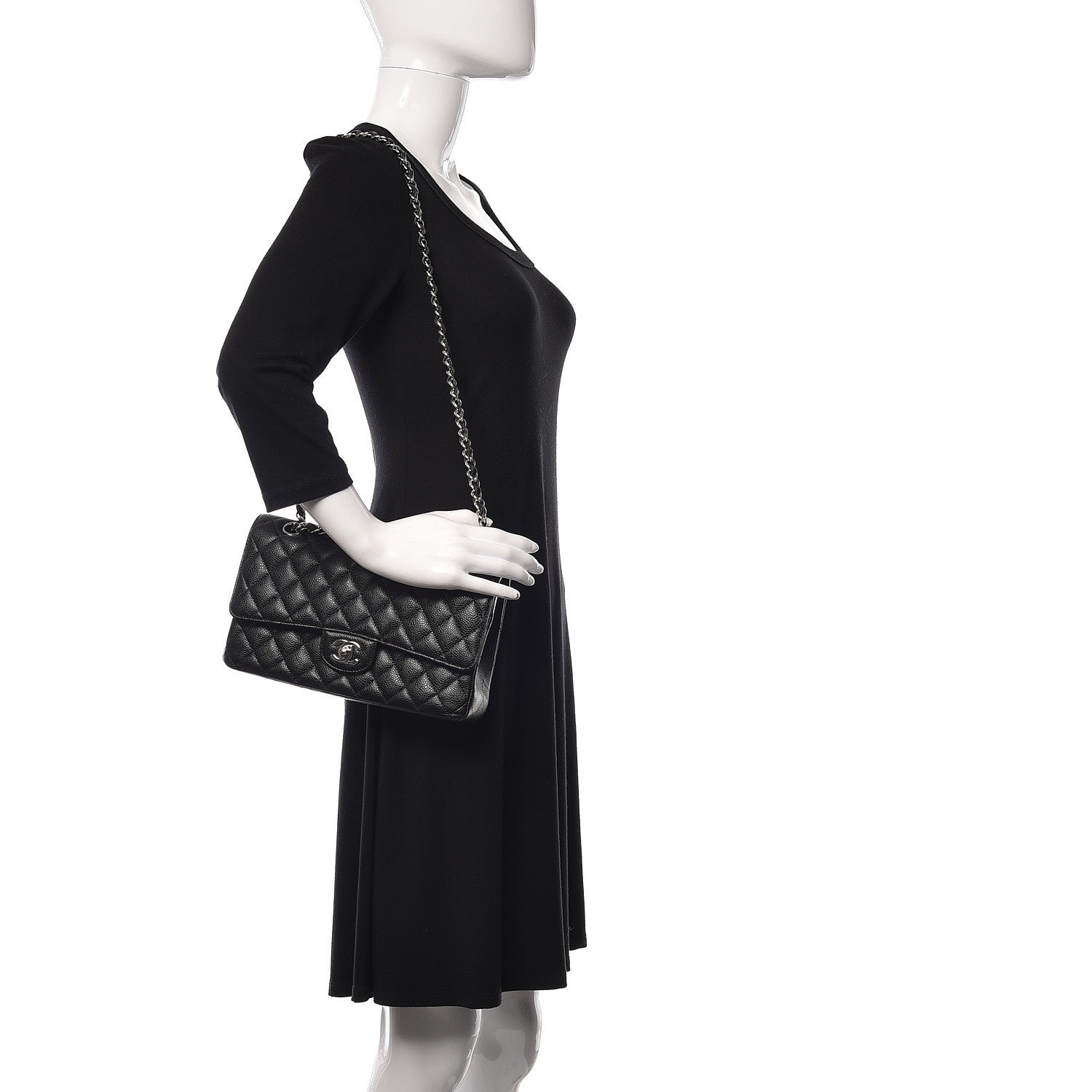 Chanel Caviar Quilted Medium Double Flap Black 2 of 11