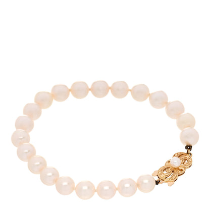 Mikimoto 18K Yellow Gold Akoya Cultured Pearl 7-7.5mm Strand Bracelet 1 of 3