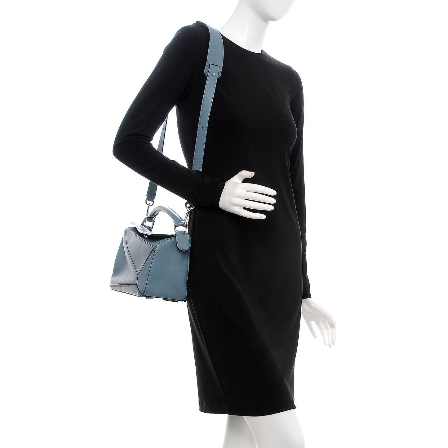 Calfskin Small Puzzle Bag Light Blue