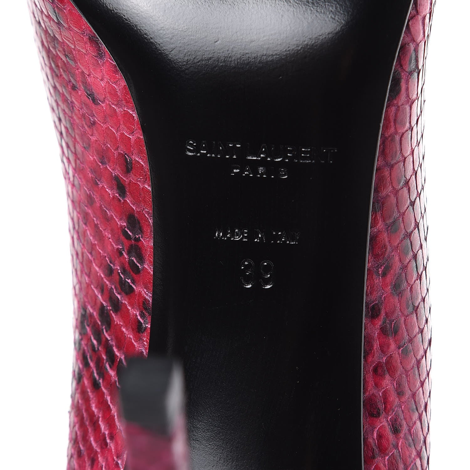Saint Laurent Python Calfskin Embossed Classic Paris 105 Pumps 39 Fuchsia 8 of 10