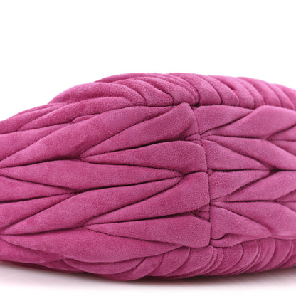 Miu Miu Suede Matelasse Mini Wander Hobo Fuxia 9 of 11