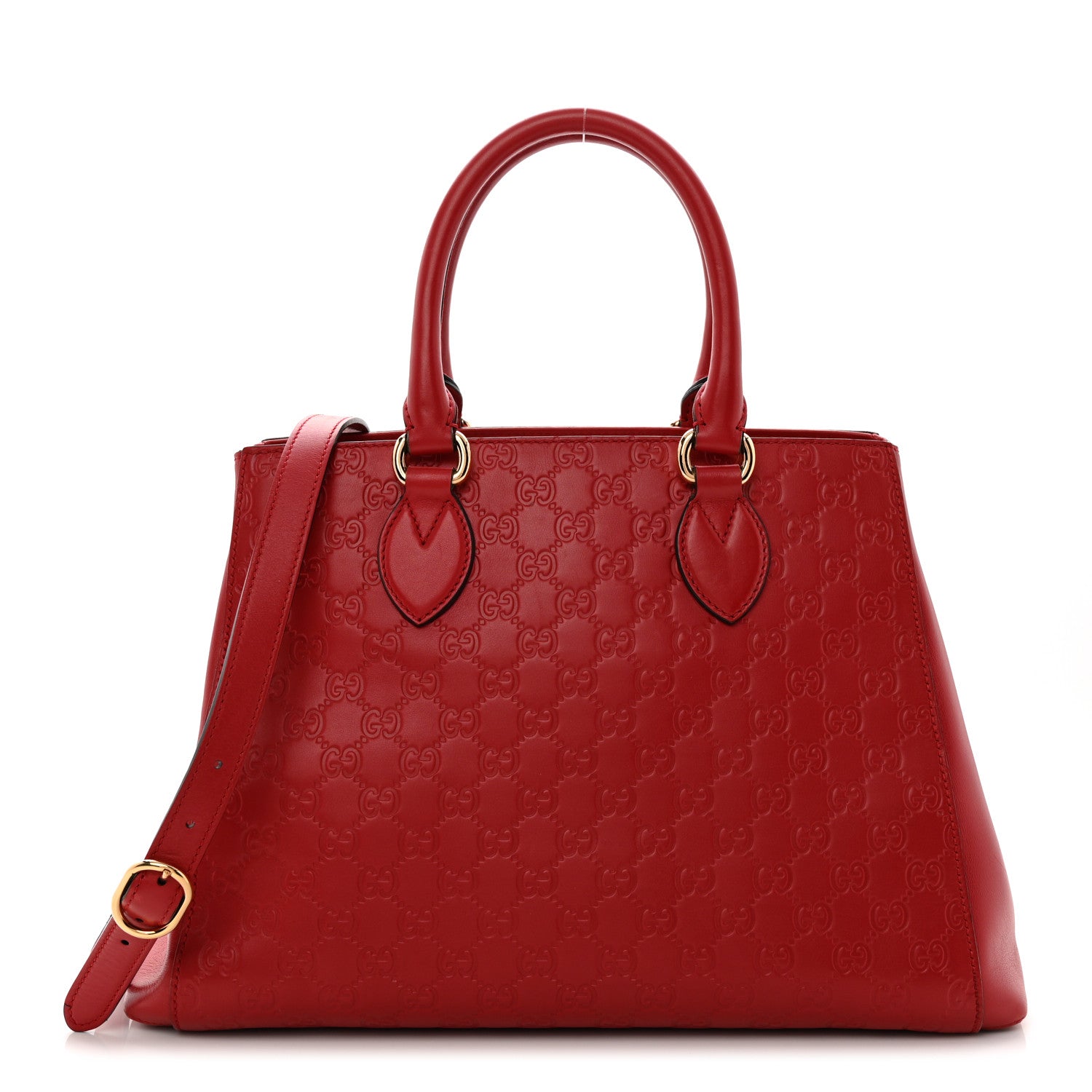 Gucci Soft Guccissima Signature Top Handle Tote Bag Red 1 of 10