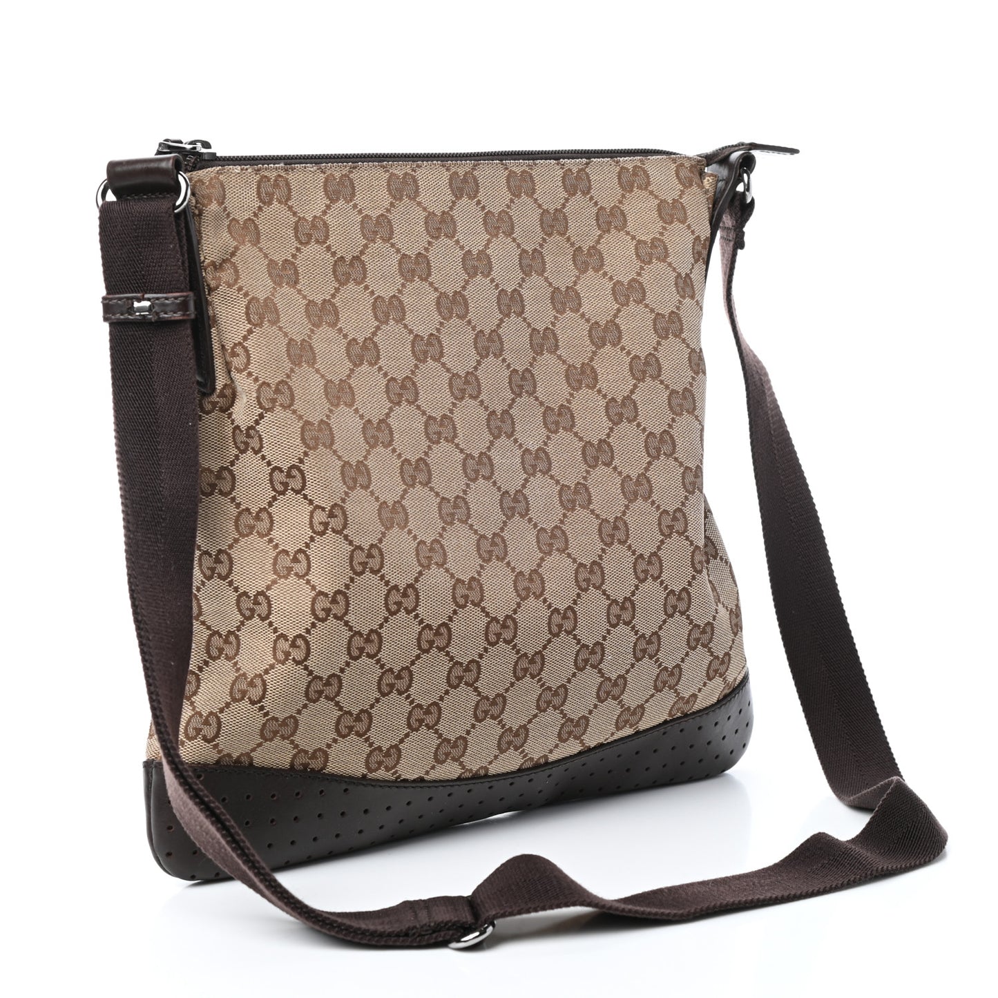 Monogram Perforated Medium Messenger Dark Brown