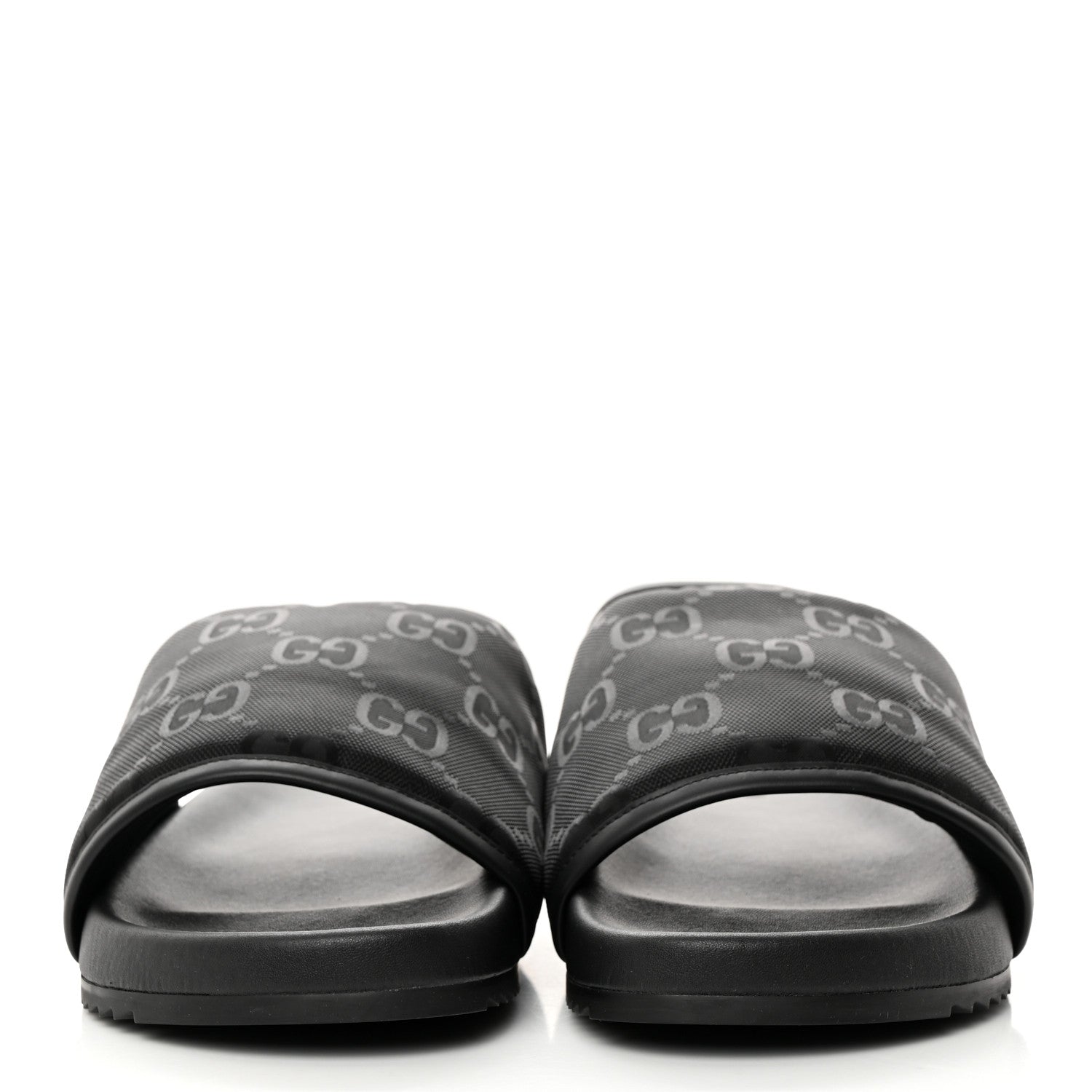 Gucci Econyl Nylon Demetra GG Monogram Mens Off the Grid Slide Sandals 12 Black 2 of 8