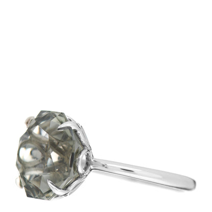 Tiffany Sterling Silver Green Quartz Octagonal Sparklers Cocktail Ring 54 7 3 of 5
