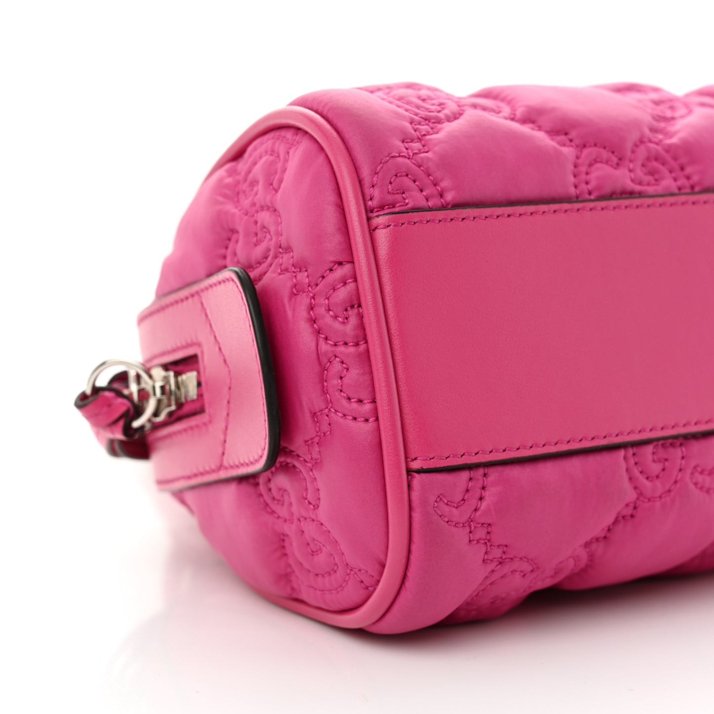 Nylon Calfskin Enamel GG Matelasse Mini Bowler Bag Lovely