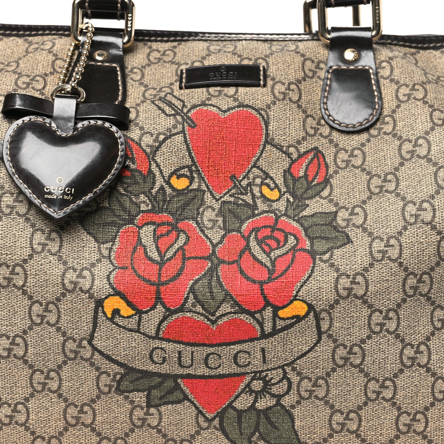 GG Plus Monogram Tattoo Heart Medium Joy Boston Dark Brown