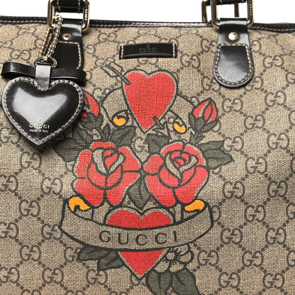Gucci GG Plus Monogram Tattoo Heart Medium Joy Boston Dark Brown 7 of 9