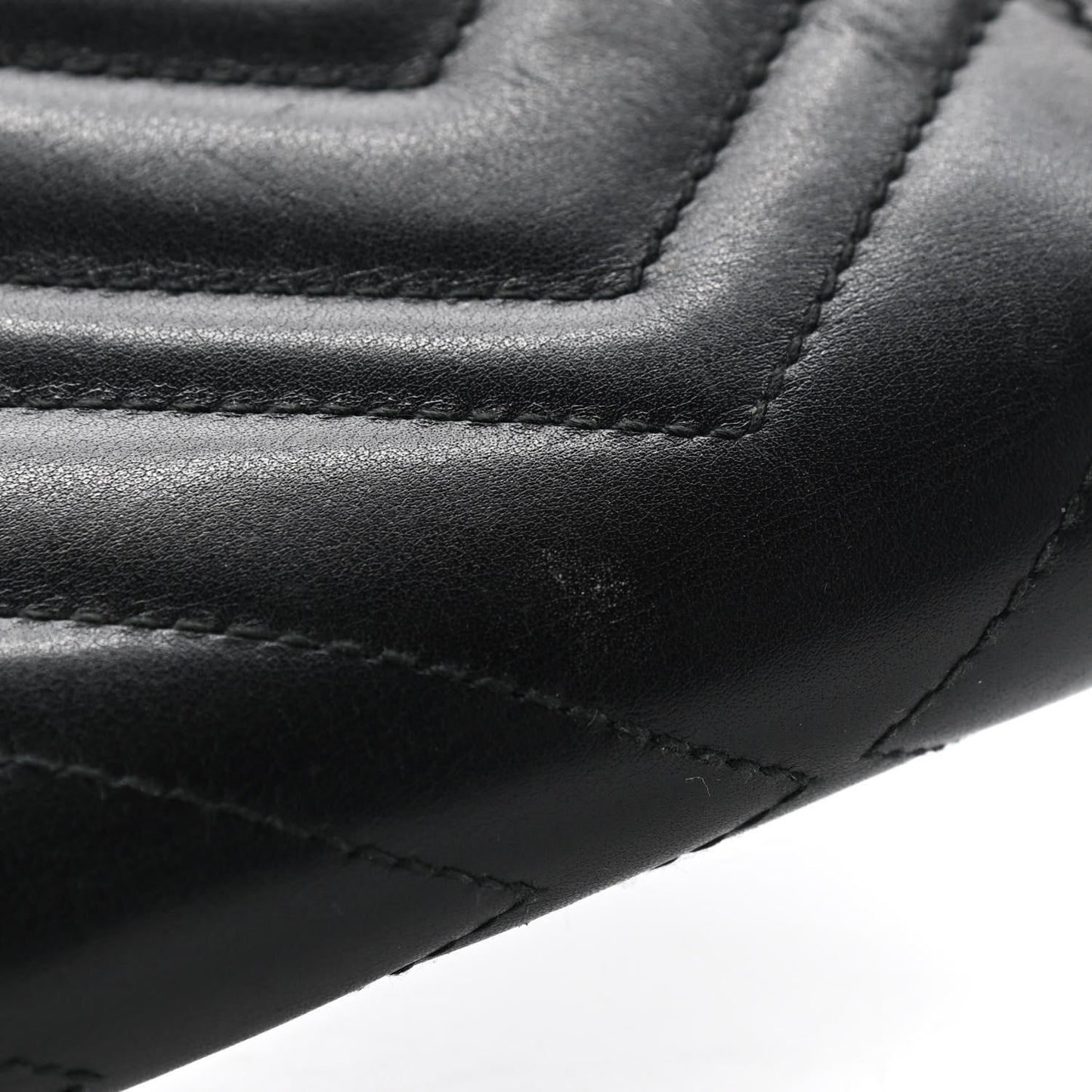 Calfskin Matelasse GG Marmont Zip Around Organizer Wallet Black