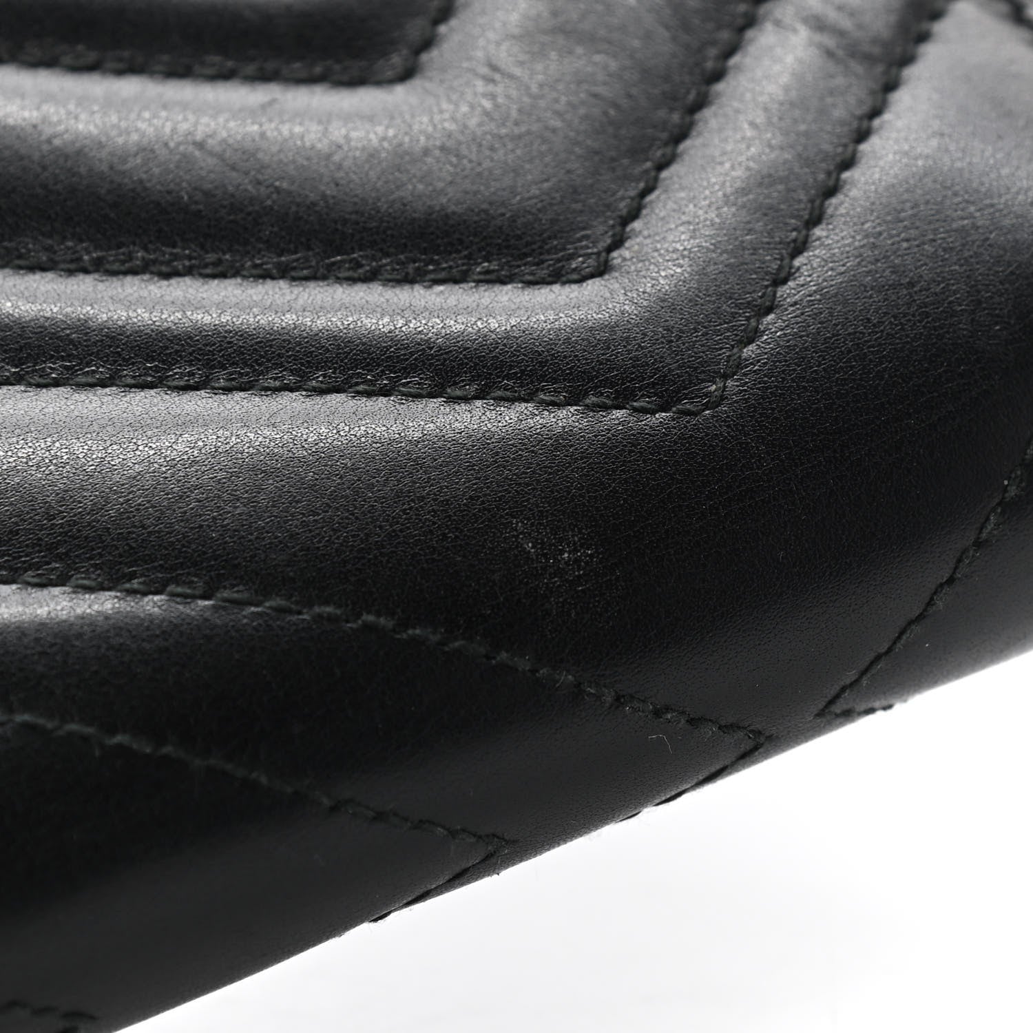 Gucci Calfskin Matelasse GG Marmont Zip Around Organizer Wallet Black 10 of 10