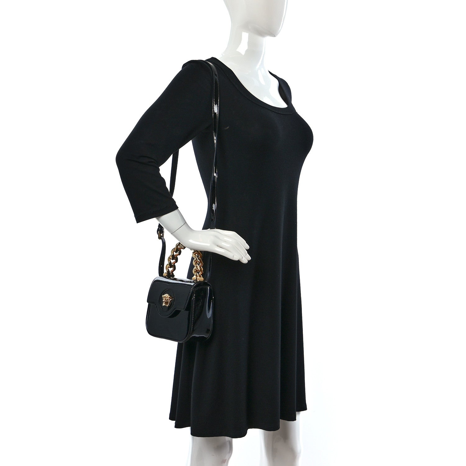 Versace Patent Mini La Medusa Bag Black 2 of 9