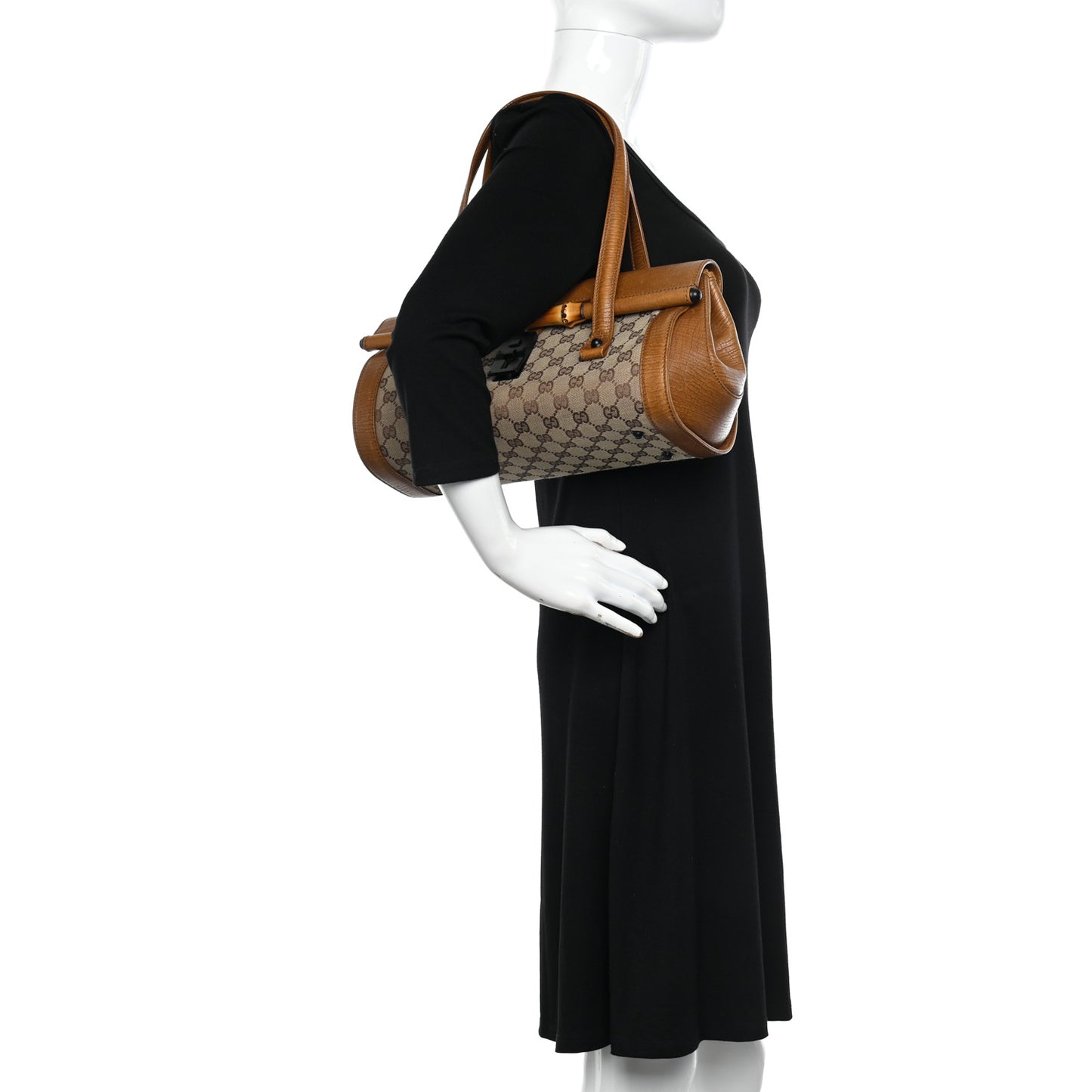 Monogram Bamboo Bullet Satchel Brown