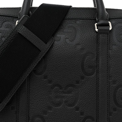 Gucci Piuma Calfskin Jumbo GG Embossed Briefcase Black 8 of 13