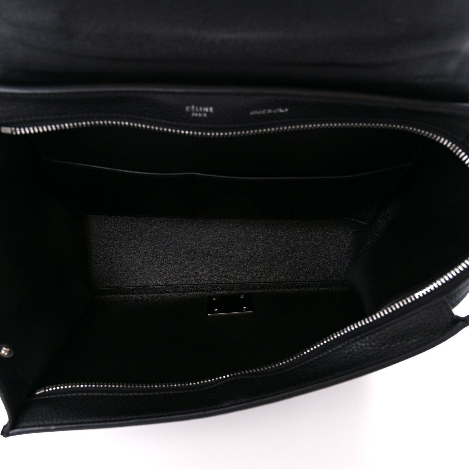 Celine Drummed Calfskin Suede Small Trapeze Black 5 of 9
