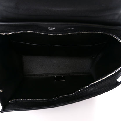 Celine Drummed Calfskin Suede Small Trapeze Black 5 of 9