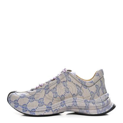 Gucci Ultralight Plume Calfskin Monogram Printed Mens Gucci Run Sneakers 10 Beige Blue 1 of 10