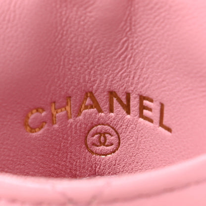 Chanel Lambskin Quilted Chanel Card Holder On Chain Pink 6 of 8