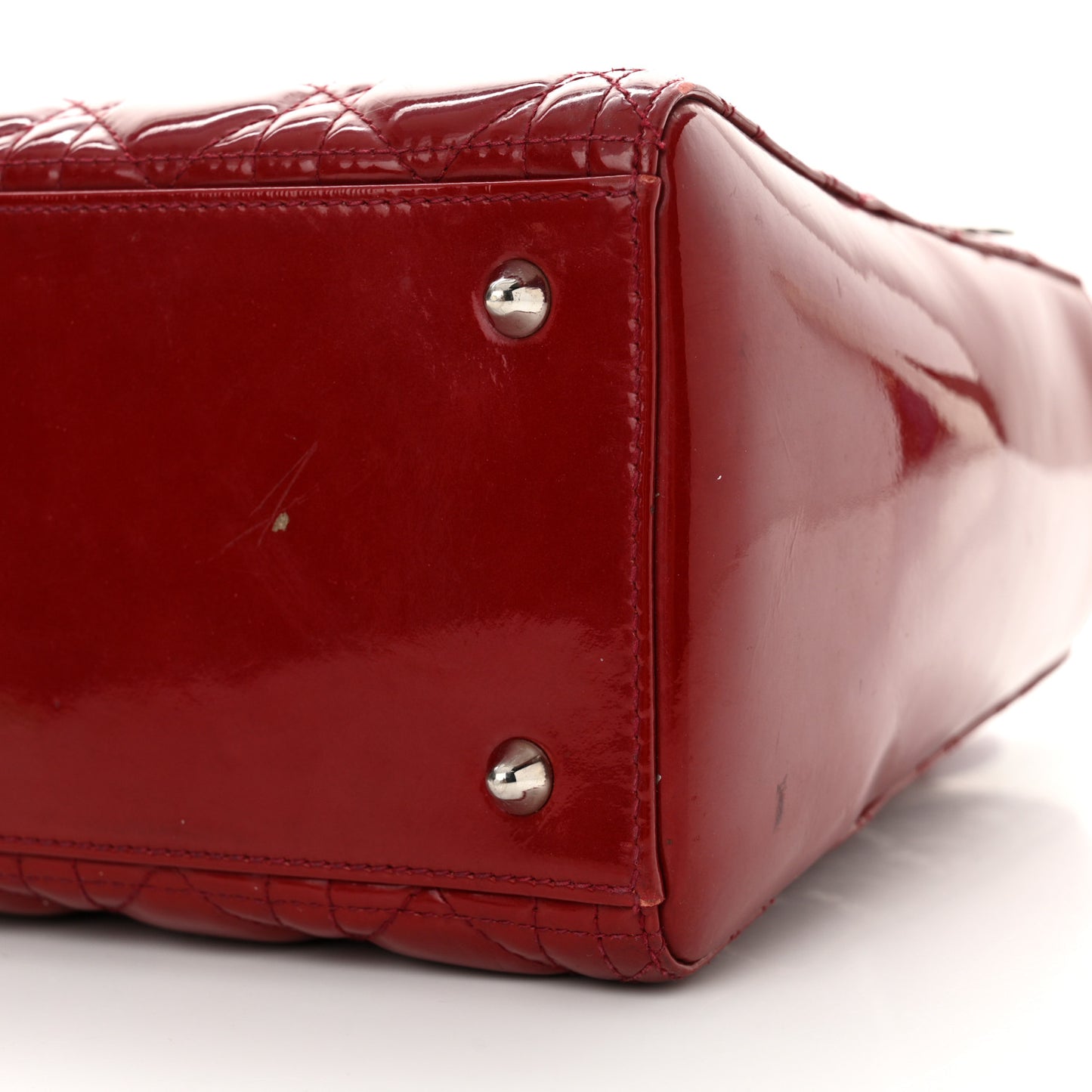 Patent Cannage Medium Lady Dior Red