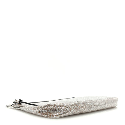 Jimmy Choo Metallic Grainy Goatskin Zena Clutch Platinum 4 of 6