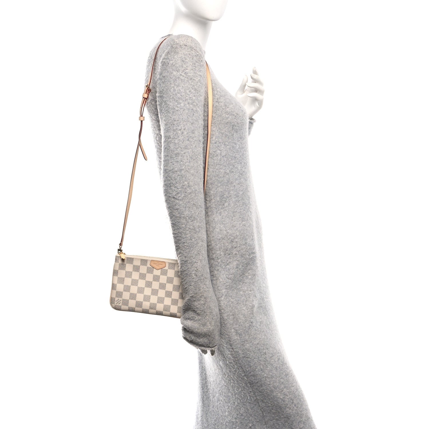 Louis Vuitton Damier Azur Double Zip Pochette 2 of 9