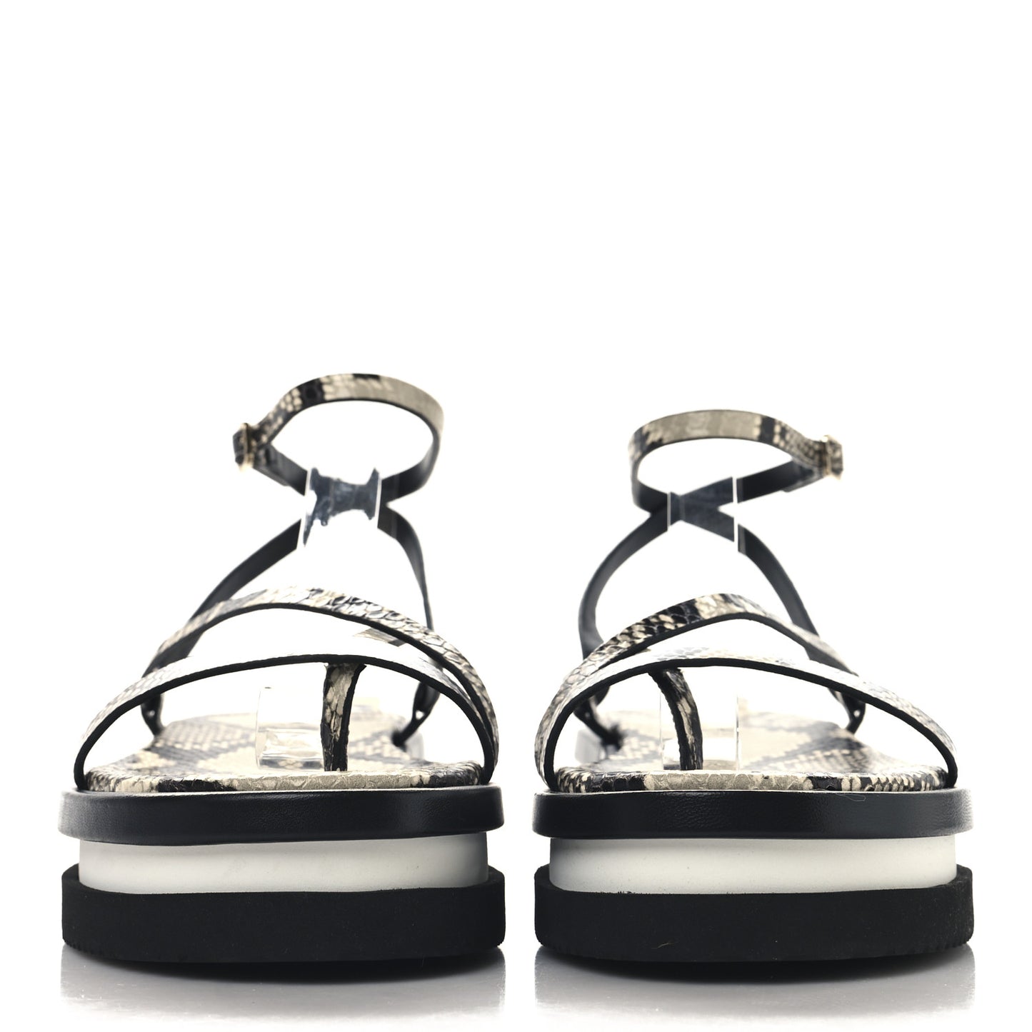 Snake Embossed Pine Platform Sandals 38 Roccia